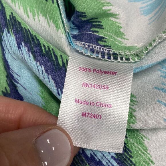 Macbeth Collection by Margaret Josephs Teal Blue & Green Tank Top Size Medium - Picture 5 of 6